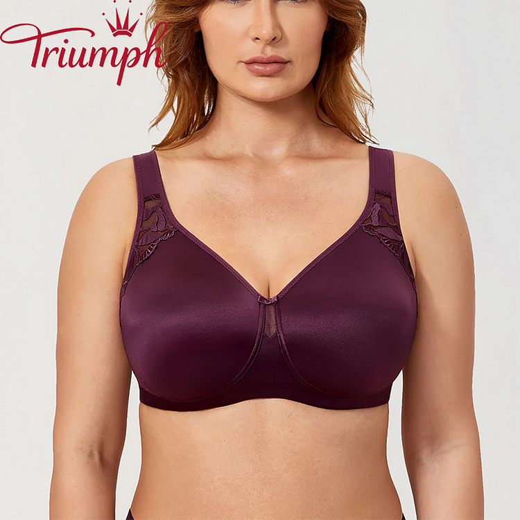 Triumph –(3 τεμ.) αθλητικό σουτιέν, επένδυση από καθαρό βαμβάκι, αναπνεύσιμο και άνετο σουτιέν[75A-110E]