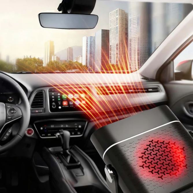 Φορητή θερμάστρα αυτοκινήτου 2 σε 1 με περιστροφή 360°