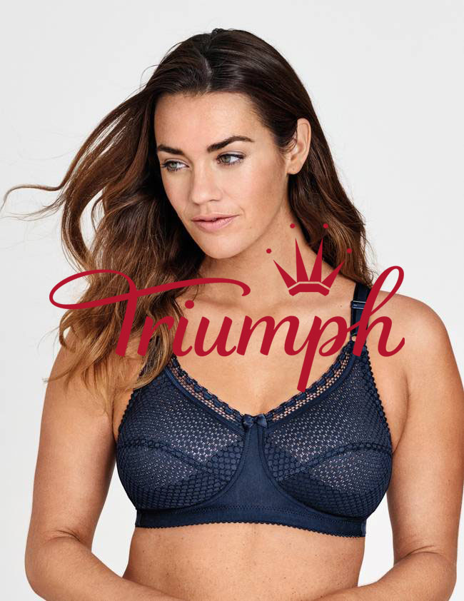 Triumph 💝Βαμβακερό πουά δαντέλα 3 τεμαχίων από καθαρό βαμβακερό άνετο σουτιέν push-up✨✨