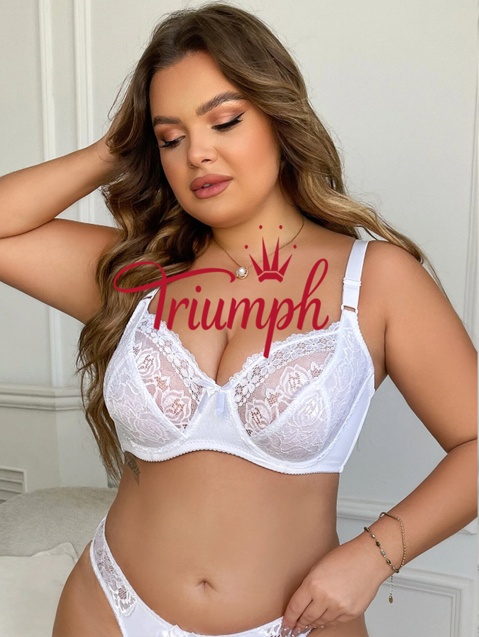 Triumph - (3 τμχ) Δαντελωτό σουτιέν Plus Size