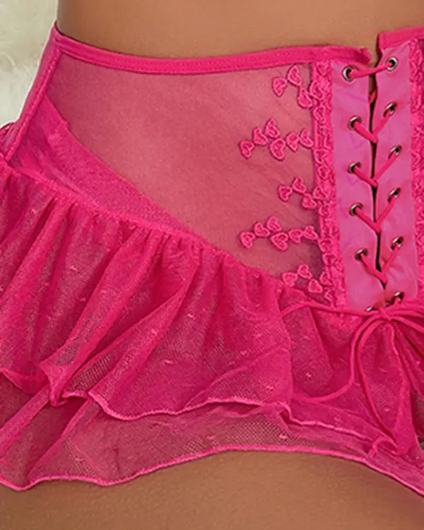 Triumph❤️Το σετ εσωρούχων από δαντέλα με αντίθεση με μοτίβο καρδιάς είναι εξαιρετικά σέξι, ✨ Γυναικεία σέξι εσώρουχα από δαντέλα