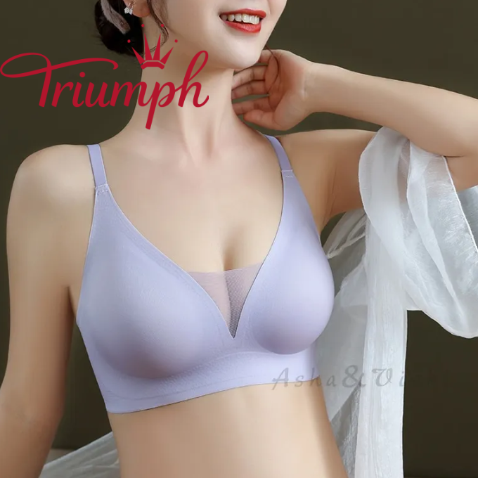 TRIUMPH – Πακέτο 2 💥Γυναικείο σουτιέν από λάτεξ ασύρματο κορδόνι με δαντέλα[75A-110E]