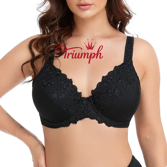 Triumph –(3 τεμ.)Σουτιέν με φλοράλ κεντητό σουτιέν χωρίς επένδυση από κάτω σύρμα[75A-110E]