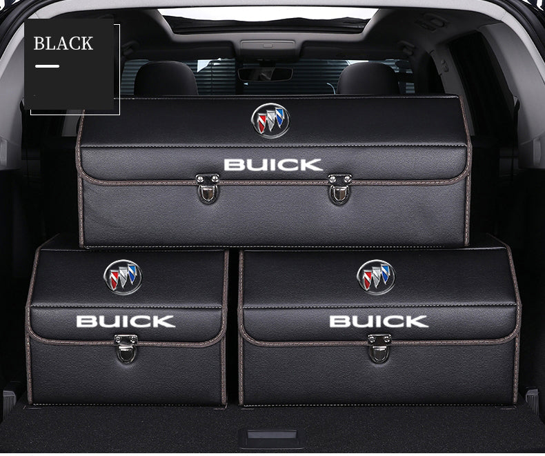 Caixa de armazenamento de couro para porta-malas de carro