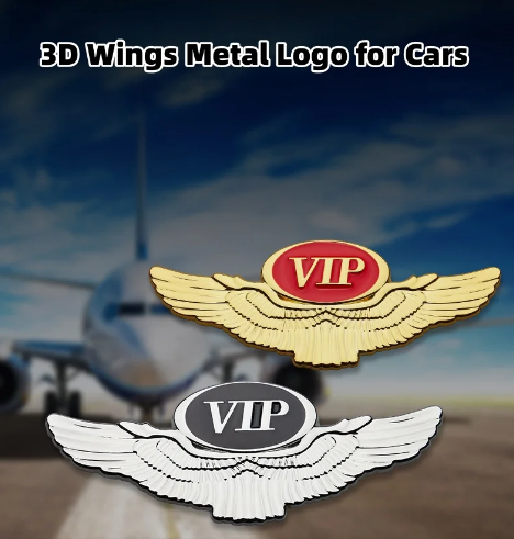 Μεταλλικό λογότυπο 3D Wings για αυτοκίνητα (2 τεμ.)