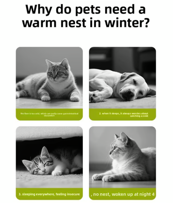 🐈Αφαιρούμενο και πλενόμενο χειμερινό κλειστό κρεβάτι γάτας💝