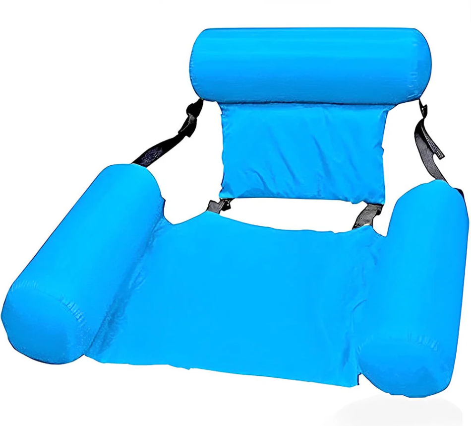 Πλωτό κρεβάτι πισίνας και ξαπλώστρα