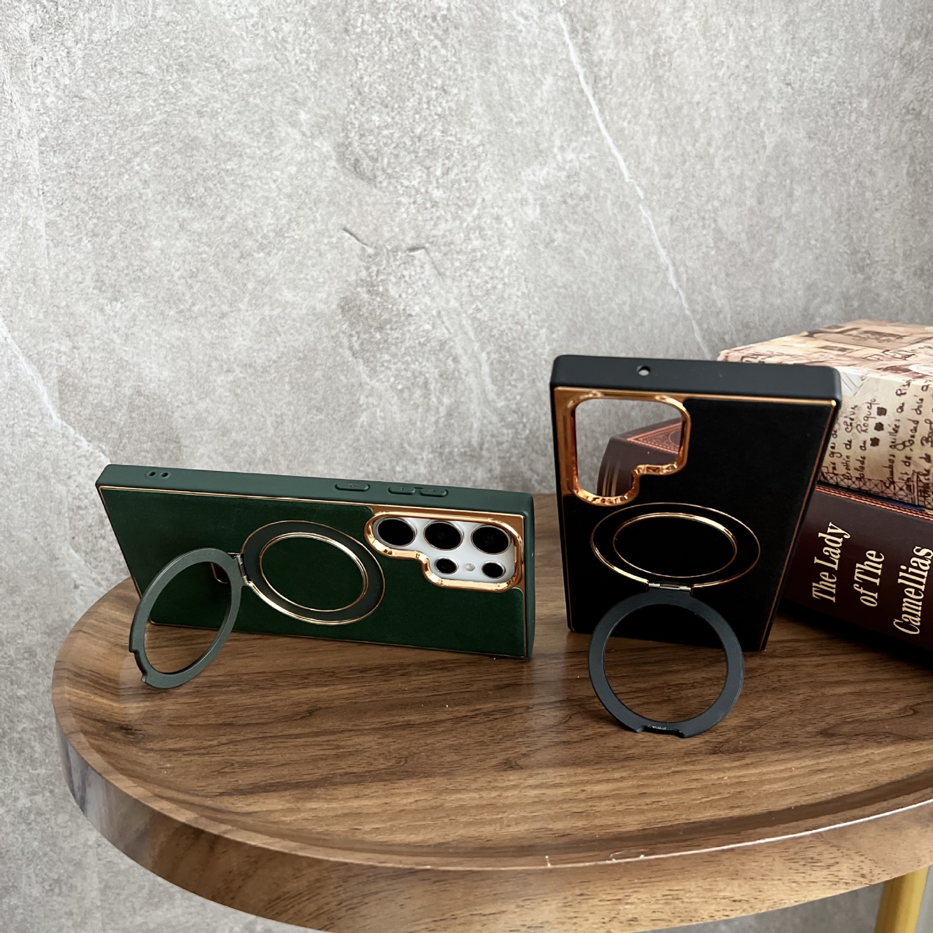 Αόρατη μαγνητική θήκη Επικαλυμμένη δερμάτινη θήκη τηλεφώνου για Samsung Galaxy