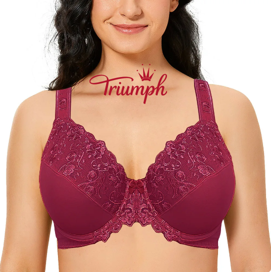 Triumph –(3 τεμ.)Σουτιέν με φλοράλ κεντητό σουτιέν χωρίς επένδυση από κάτω σύρμα[75A-110E]