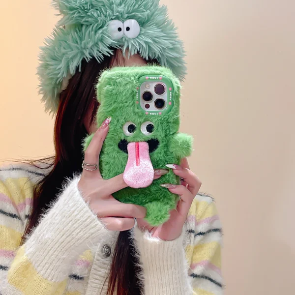 Νέα αστεία γλώσσα που βγάζει βελούδινη θήκη κινητού τηλεφώνου iPhone