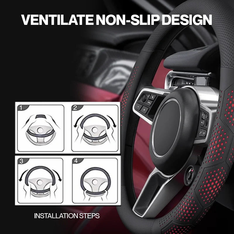 Δερμάτινο κάλυμμα τιμονιού Gripex 2025 UltraGrip, αναπνεύσιμο | Αντιολισθητικό, Universal