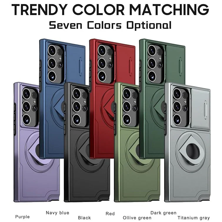 Νέα θήκη κινητού τηλεφώνου με κρυφό συρόμενο παράθυρο μαγνητικός δακτύλιος