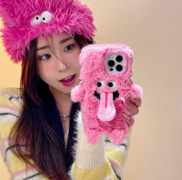 Νέα αστεία γλώσσα που βγάζει βελούδινη θήκη κινητού τηλεφώνου iPhone