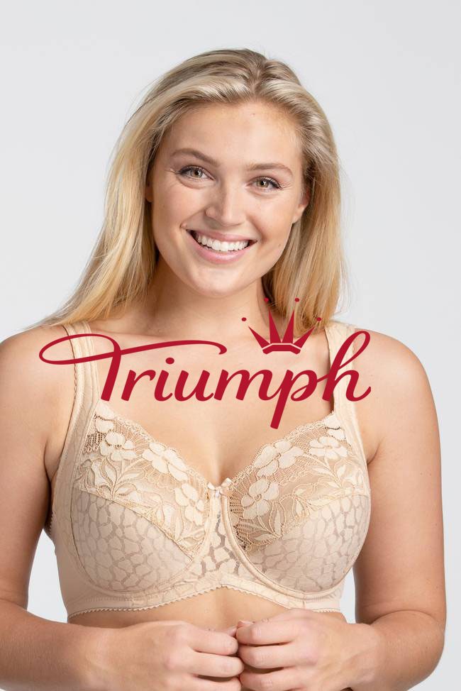 💖Triumph Σετ 3 τεμαχίων καινούργιο φλοράλ δαντέλα με στίγματα βαμβακερό ασύρματο σουτιέν 🔥