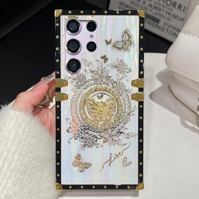 🔥Νέο - ΕΚΠΤΩΣΗ 31%.🔥Πολυτελής βάση δαχτυλιδιού πεταλούδας για Samsung S24 Ultra