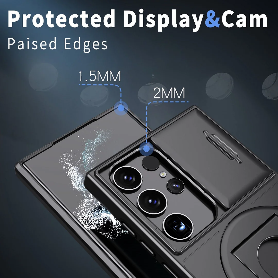 Νέα θήκη κινητού τηλεφώνου με κρυφό συρόμενο παράθυρο μαγνητικός δακτύλιος