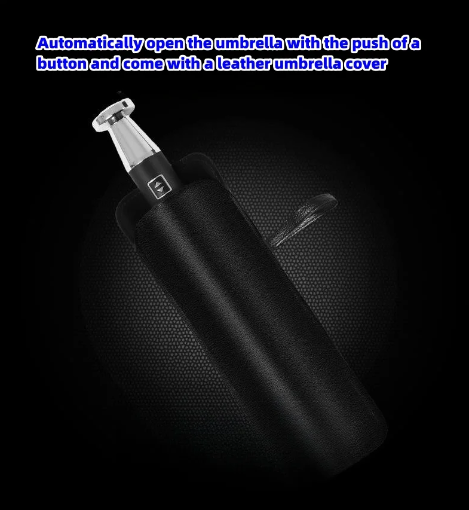 VIP Business αναδιπλούμενη λαστιχένια ομπρέλα με δέκα κόκκαλα, μαύρη