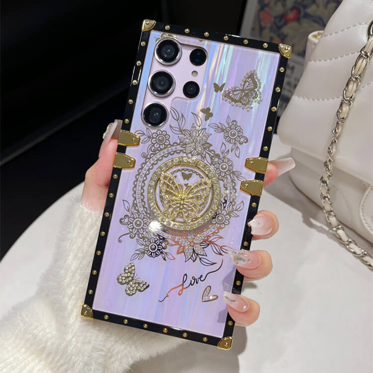 🔥Νέο - ΕΚΠΤΩΣΗ 31%.🔥Πολυτελής βάση δαχτυλιδιού πεταλούδας για Samsung S24 Ultra