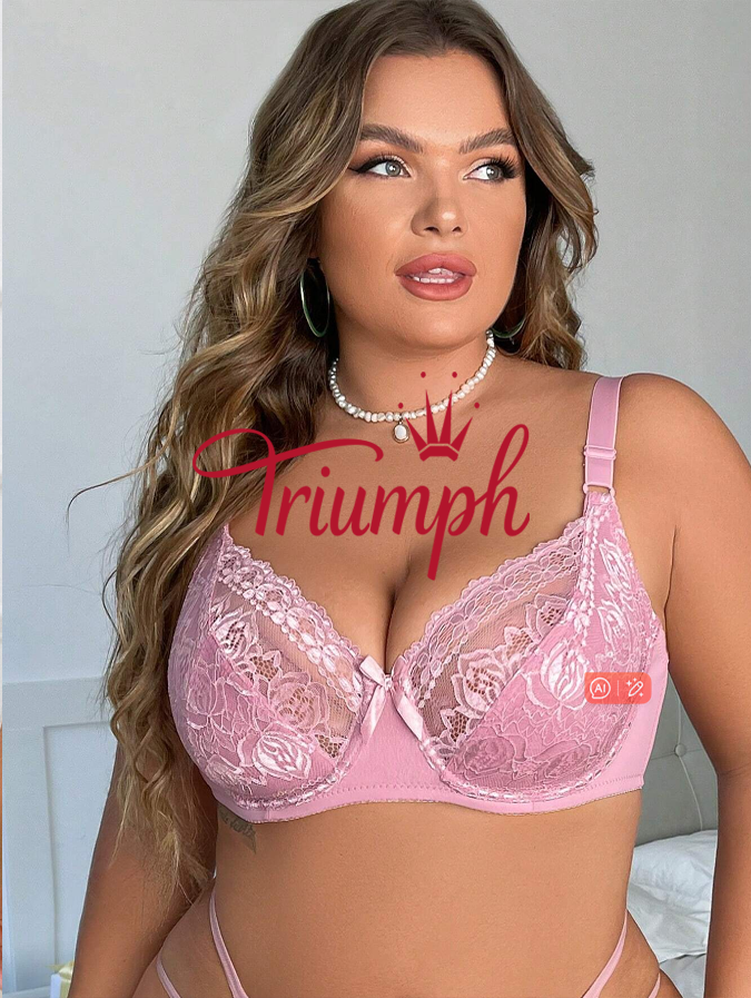 Triumph - (3 τμχ) Δαντελωτό σουτιέν Plus Size