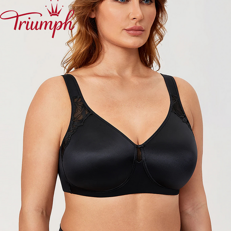 Triumph –(3 τεμ.) αθλητικό σουτιέν, επένδυση από καθαρό βαμβάκι, αναπνεύσιμο και άνετο σουτιέν[75A-110E]