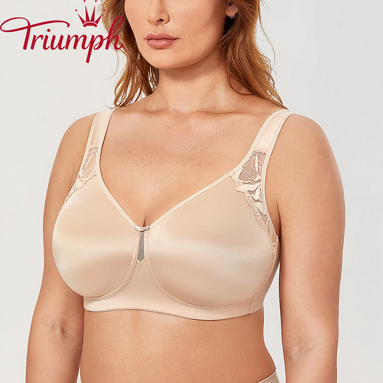 Triumph –(3 τεμ.) αθλητικό σουτιέν, επένδυση από καθαρό βαμβάκι, αναπνεύσιμο και άνετο σουτιέν[75A-110E]