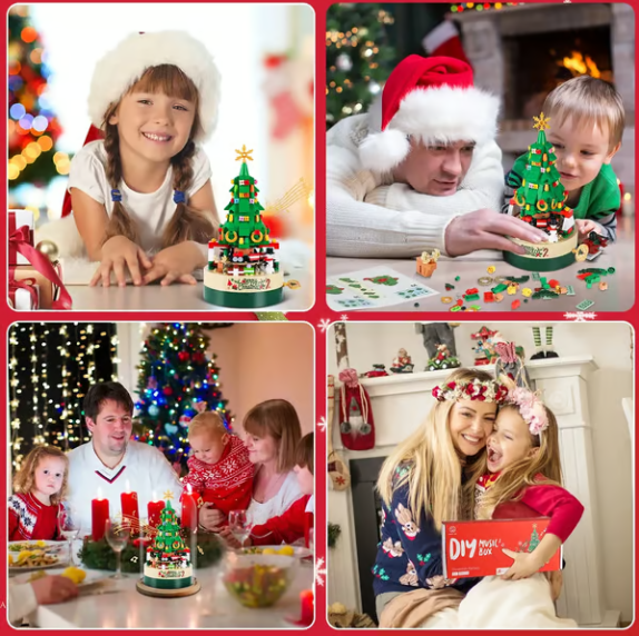 Κουτί δώρου σε σχήμα χριστουγεννιάτικου δέντρου από 361 μπλοκ