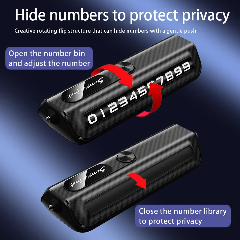 Προσωρινή φωτεινή πινακίδα στάθμευσης αυτοκινήτου, υψηλής ποιότητας, ρολό τηλεφώνου αυτοκινήτου με διπλό αριθμό, πινακίδα πολλαπλών αριθμών