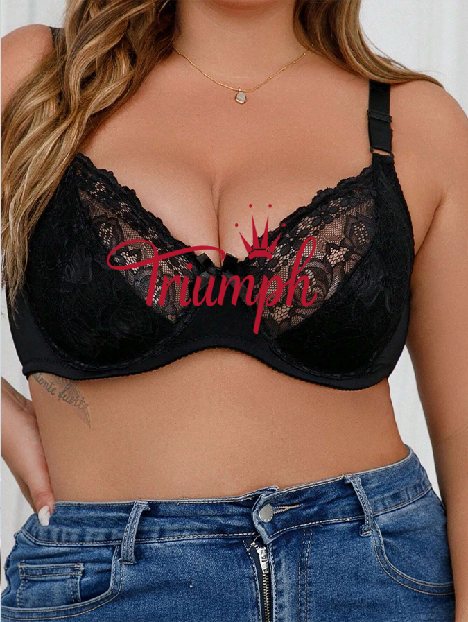 Triumph - (3 τμχ) Δαντελωτό σουτιέν Plus Size