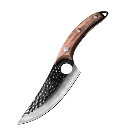 Επαγγελματικό σφυρήλατο μαχαίρι αποστεώσεως, κατασκευασμένο από ξύλο, μικρό, κυρτό