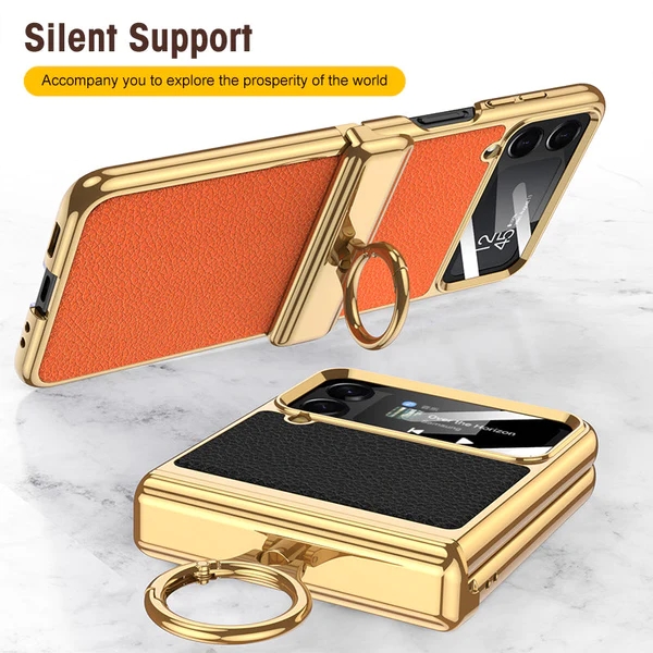 Magnetické kožené pouzdro na pantech pro Samsung Galaxy Z Flip4 Flip3 5G
