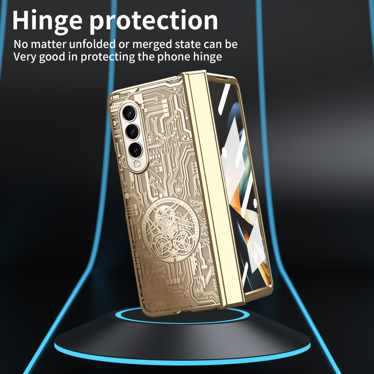 Samsung Z FOLD 5/4/3 galvanicky pokovené průhledné mechanické pouzdro na mobilní telefon proti pádu