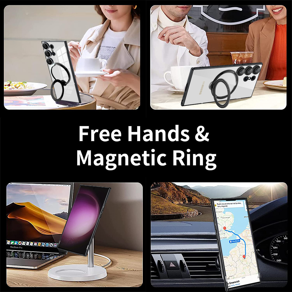 Transparentní magnetické pouzdro Samsung s neviditelným stojánkem