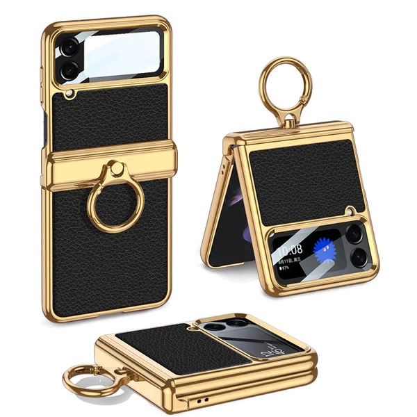 Magnetické kožené pouzdro na pantech pro Samsung Galaxy Z Flip4 Flip3 5G