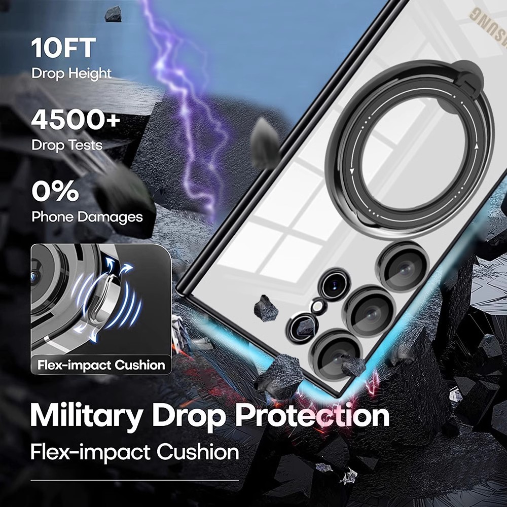 Transparentní magnetické pouzdro Samsung s neviditelným stojánkem