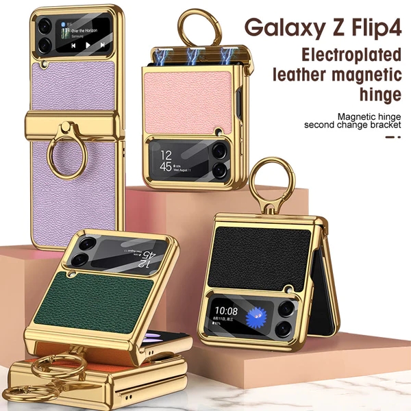 Magnetické kožené pouzdro na pantech pro Samsung Galaxy Z Flip4 Flip3 5G