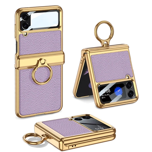 Magnetické kožené pouzdro na pantech pro Samsung Galaxy Z Flip4 Flip3 5G