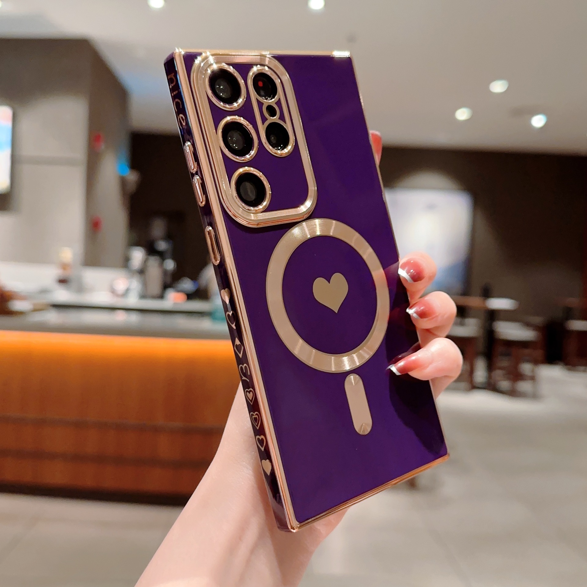Magnetické pouzdro na telefon Samsung Galaxy S23 S22 S21 Love Plating