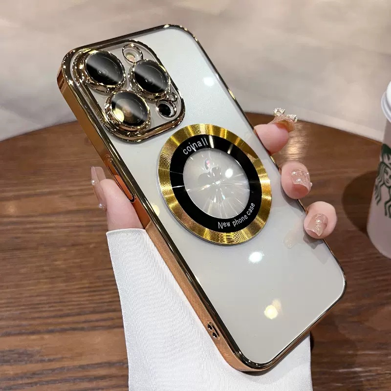Husa de protectie pentru iPhone, magnetica galvanizata cu patru colturi, anti-cadere
