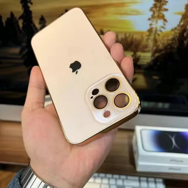 Husa de protectie din sticla acrilica securizata galvanizata pentru iPhone
