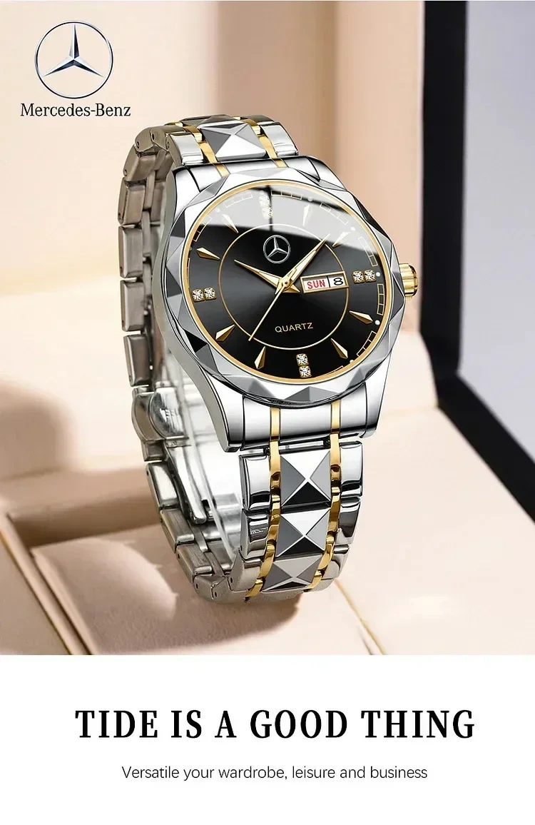 Ceas Mercedes-Benz 2025 Tungsten Carbon【Diverse ceasuri cu sigla auto】