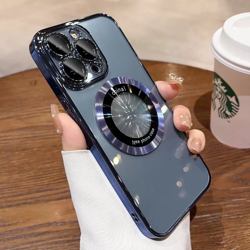 Husa de protectie pentru iPhone, magnetica galvanizata cu patru colturi, anti-cadere