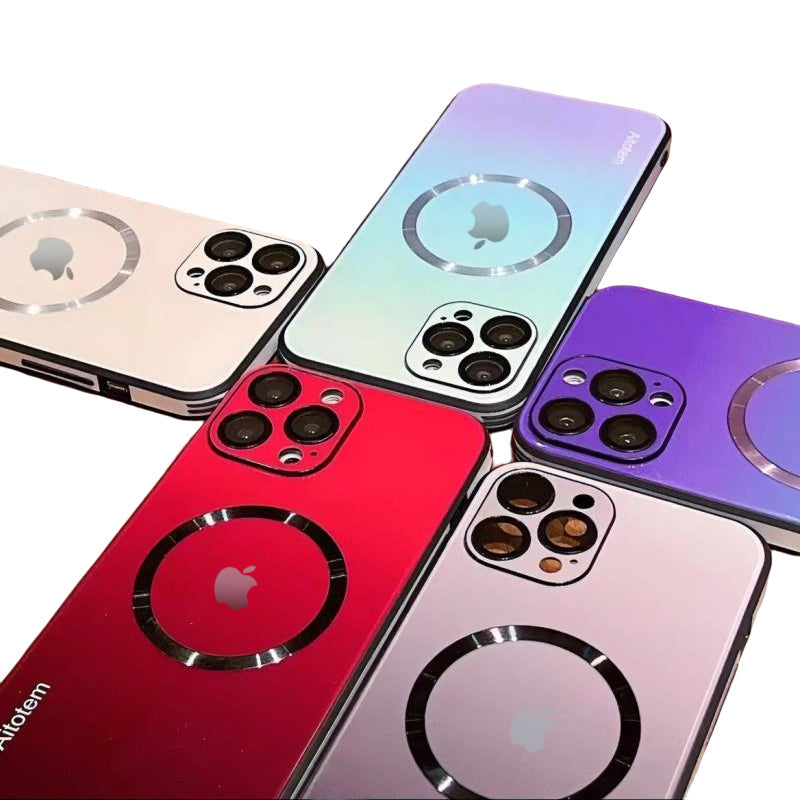 Gradientowe etui ochronne ze szk?a magnetycznego do iPhone'a