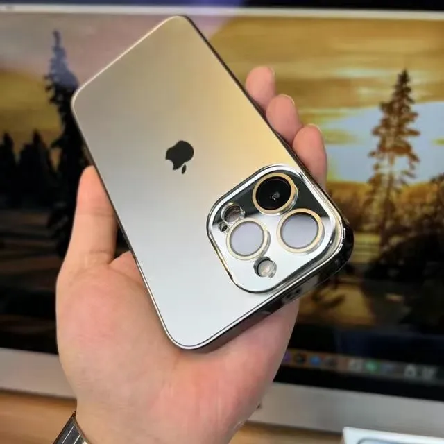 Husa de protectie din sticla acrilica securizata galvanizata pentru iPhone