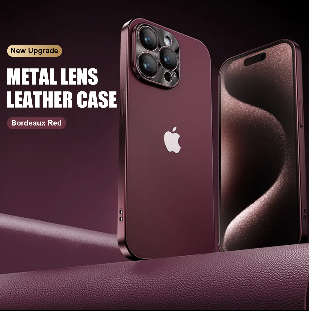 Galwanizowana metalowa soczewka Ultra cienka sk��rzana ochrona dla iPhone'a