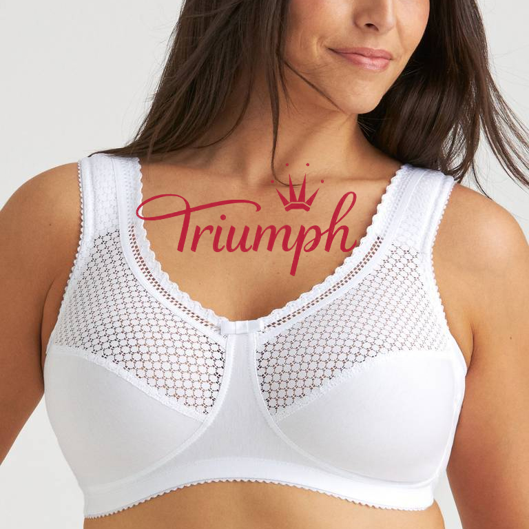 Triumph - Сутиен с връзки отпред, кръгло деколте, едноцветен 【75A-110E】·