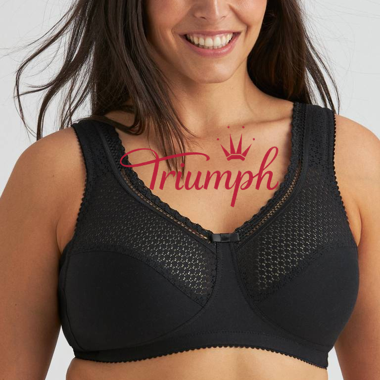 Triumph - Сутиен с връзки отпред, кръгло деколте, едноцветен 【75A-110E】·