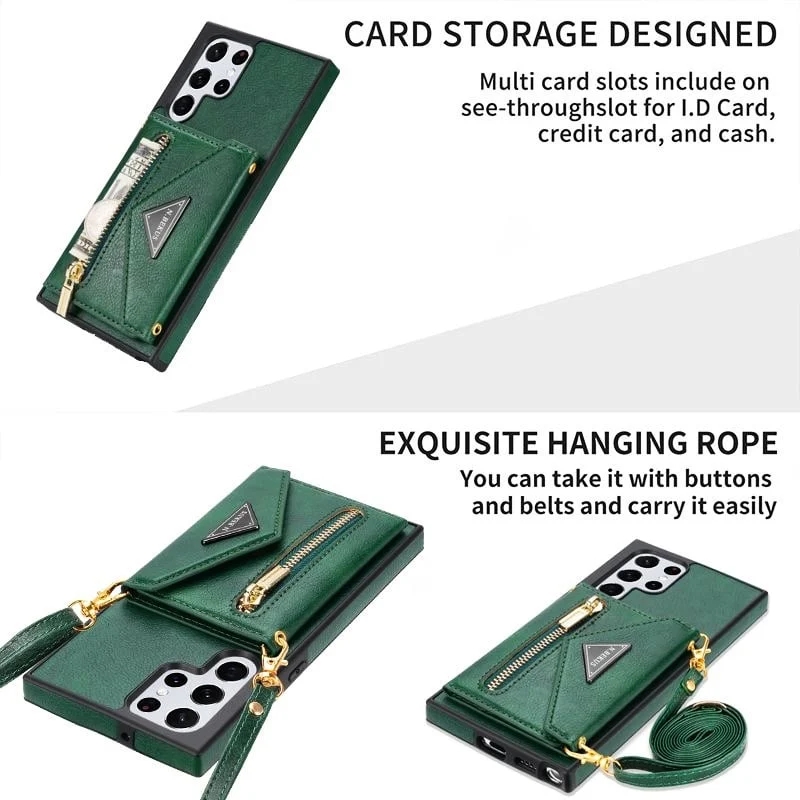 MobiWallet - Δερμάτινη θήκη τηλεφώνου 4 σε 1 μεγάλης χωρητικότητας για Samsung