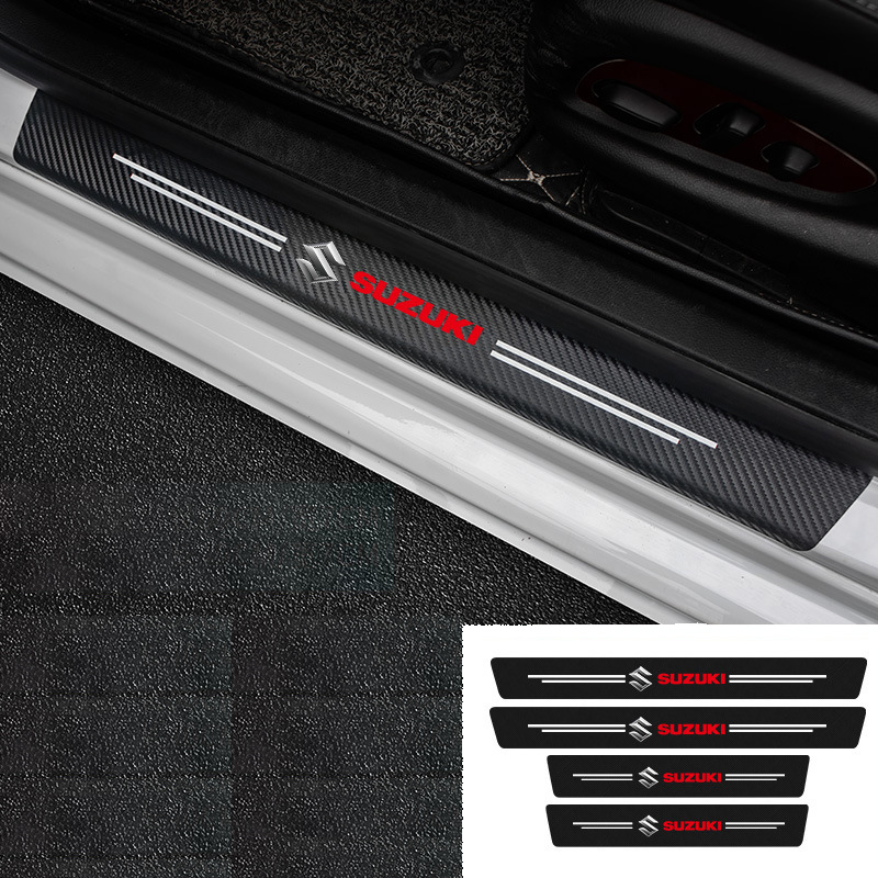 Протектор за праг на кола от въглеродни влакна (4 броя/1 комплект)