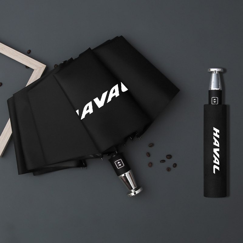 VIP Business składany parasol gumowy z dziesięcioma kośćmi w kolorze czarnym