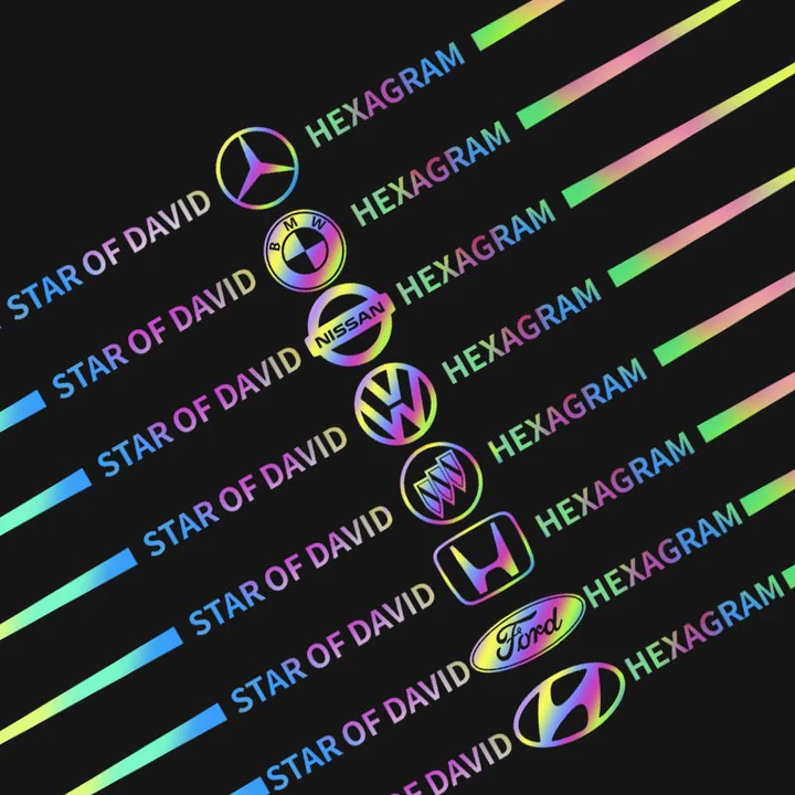 Autocolante auto reflectorizante laser color 3D ✨Set de 6 piese✨